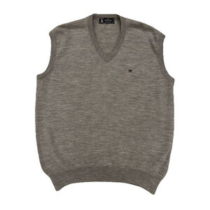 Monte Carlo 100% Wool Vest Men's Size:44 Gray Hand Washable V Neck Golf Pullover